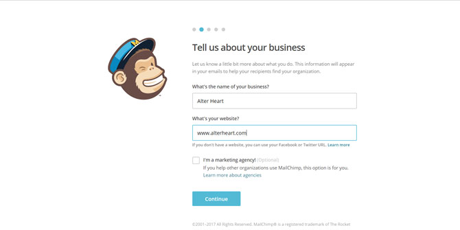 Mailchimp About Your Business