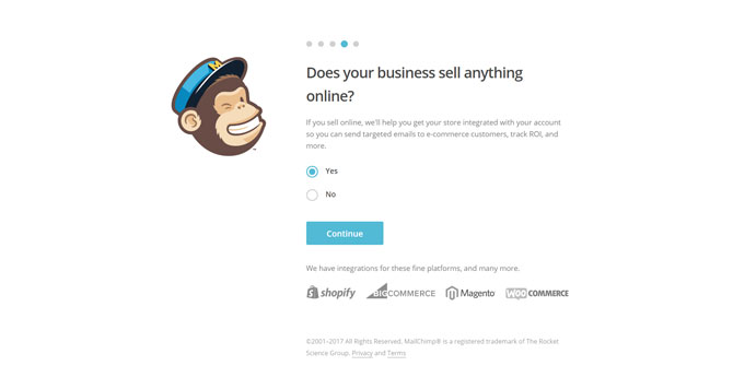 Mailchimp Sell Online Options