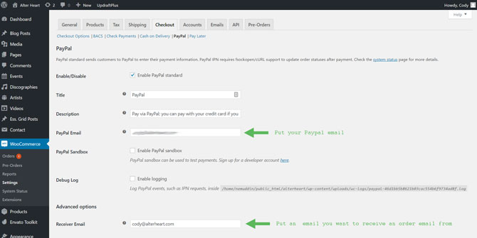 WooCommerce Paypal Options