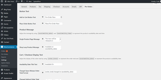 WooCommerce Pre-Order Options