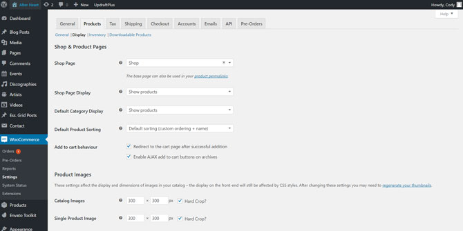 WooCommerce Product Display Settings