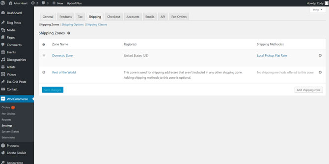 WooCommerce Shipping Zones