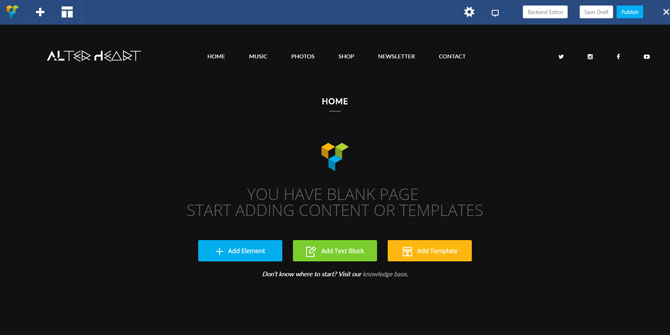 One Page Homepage Visual Composer