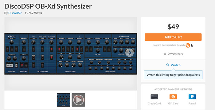 DiscoDSP OB-Xd Synthesizer