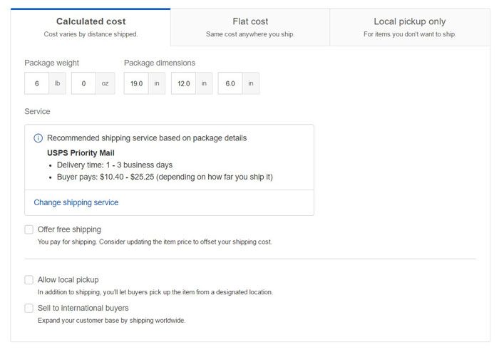 Ebay Shipping Calculator