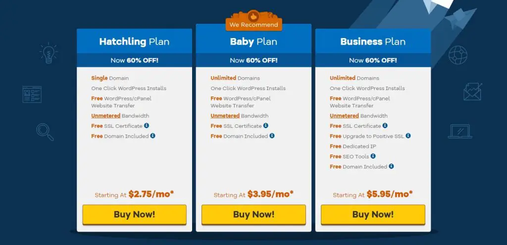 Hostgator Shared Hosting Plans