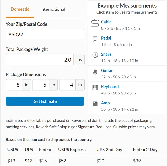 Reverb Shipping Tool