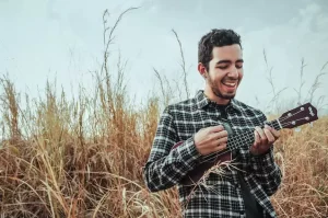 Man Playing Ukulele